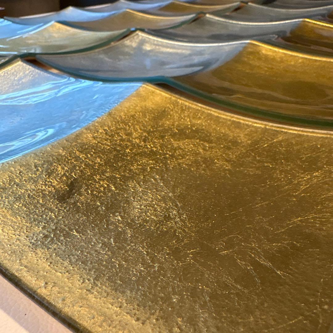 銀箔銀箔ガラス 仕切り皿 10枚〈在庫26枚〉