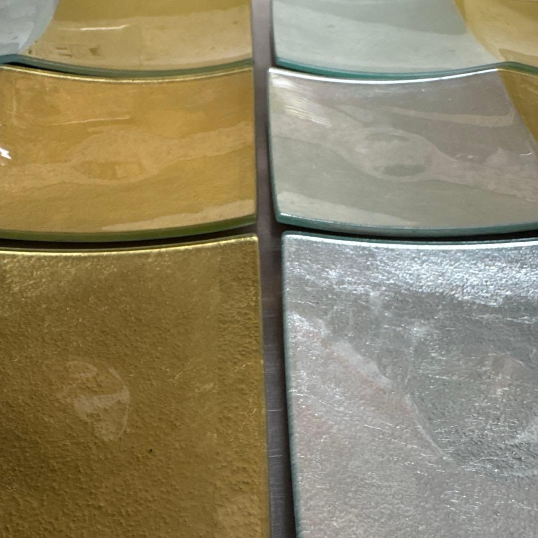 銀箔銀箔ガラス 仕切り皿 10枚〈在庫26枚〉