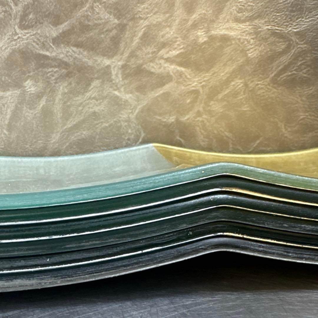 銀箔銀箔ガラス 仕切り皿 10枚〈在庫26枚〉