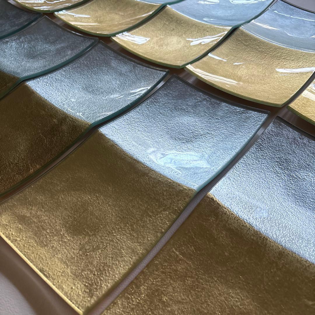 銀箔銀箔ガラス 仕切り皿 10枚〈在庫26枚〉