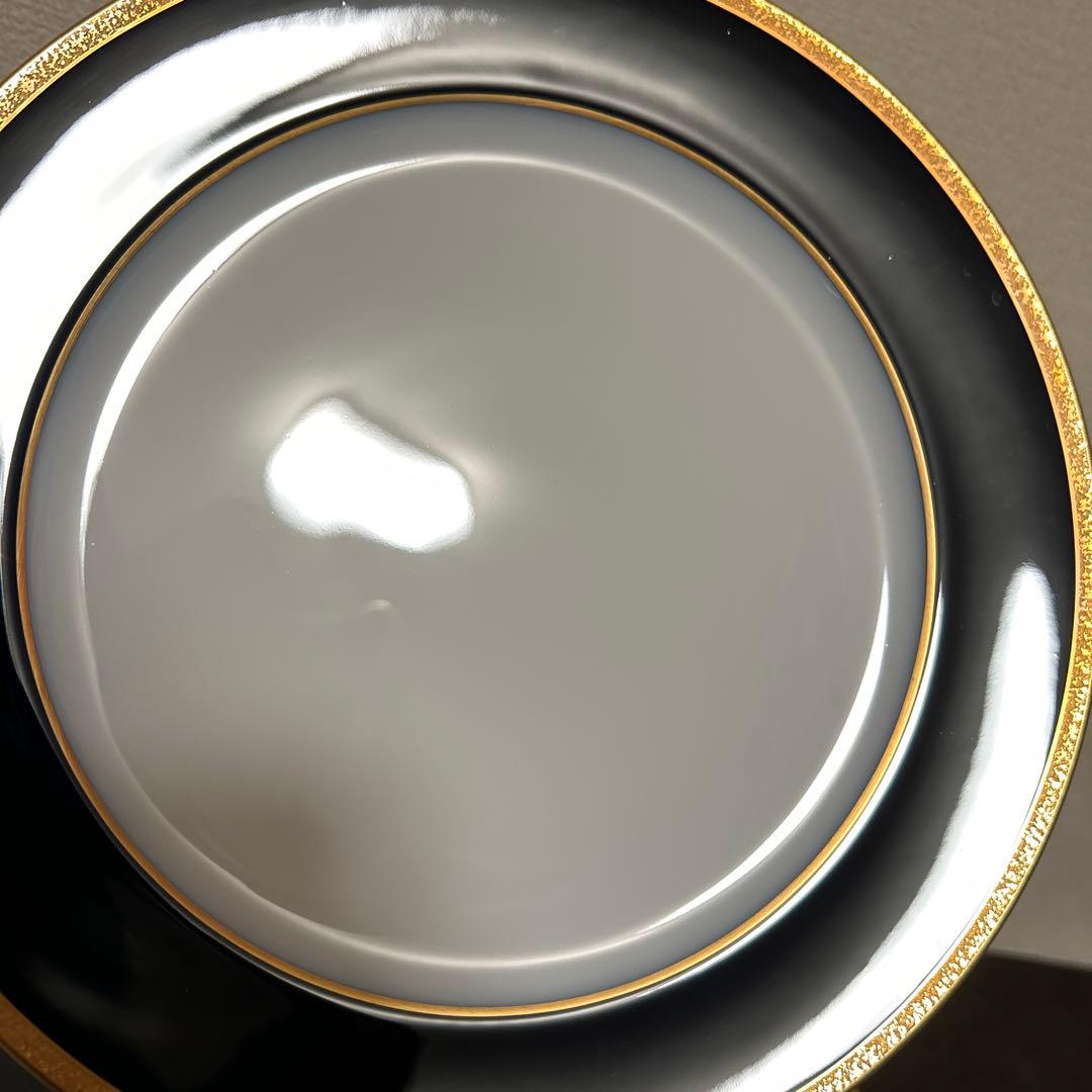 大倉陶園　ロイヤルブルー　瑠璃金彩金蝕　ディナープレート　25.5cm