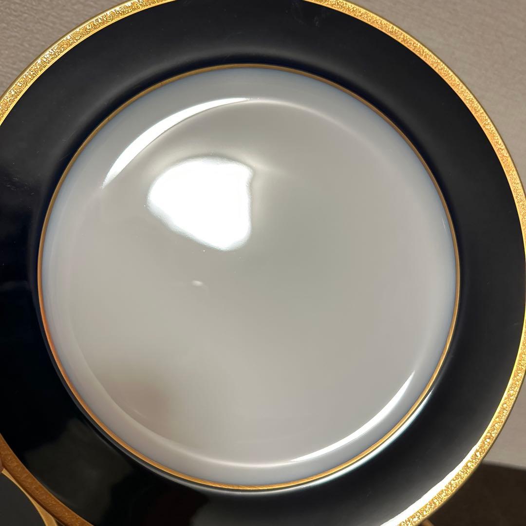 大倉陶園　ロイヤルブルー　瑠璃金彩金蝕　ディナープレート　25.5cm