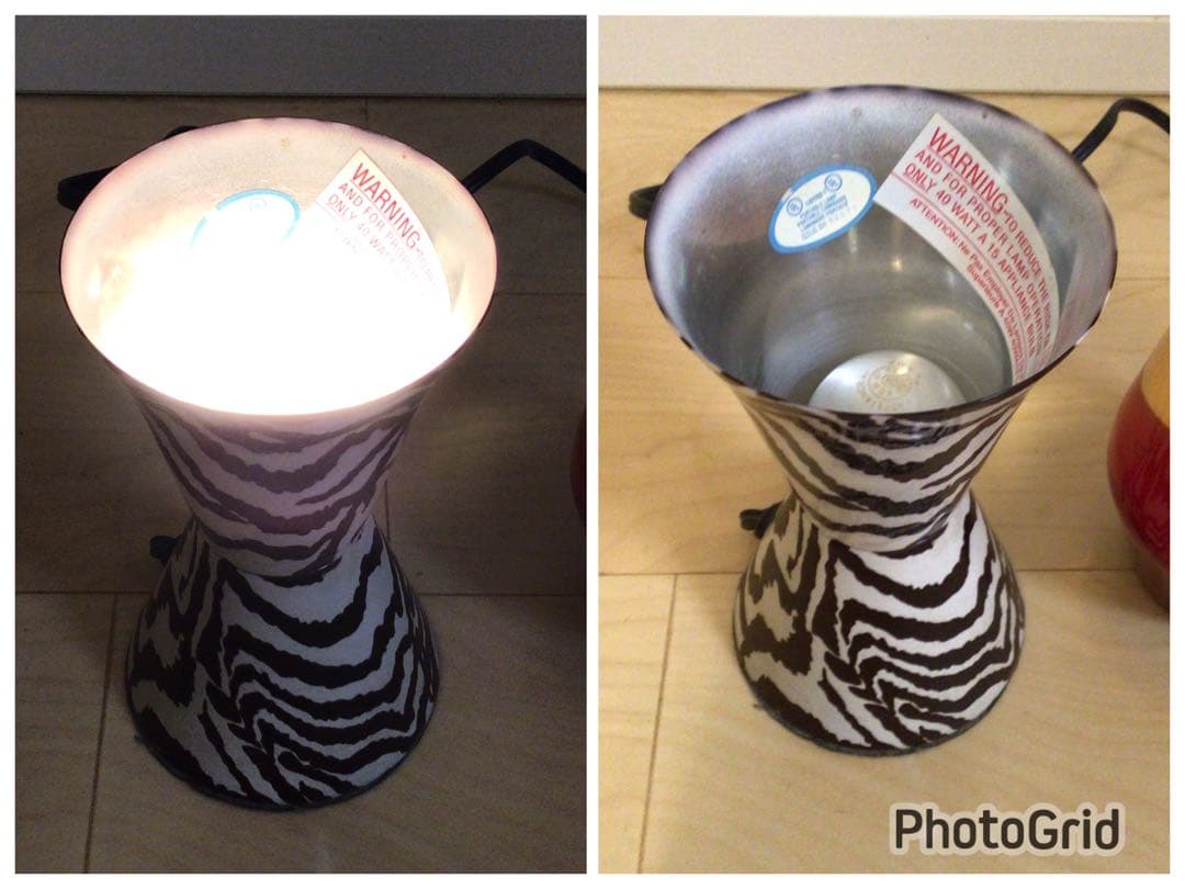 アメリカン雑貨 1990年代 ラバランプ 正規品 溶岩ライト ゼブラ柄 41cm