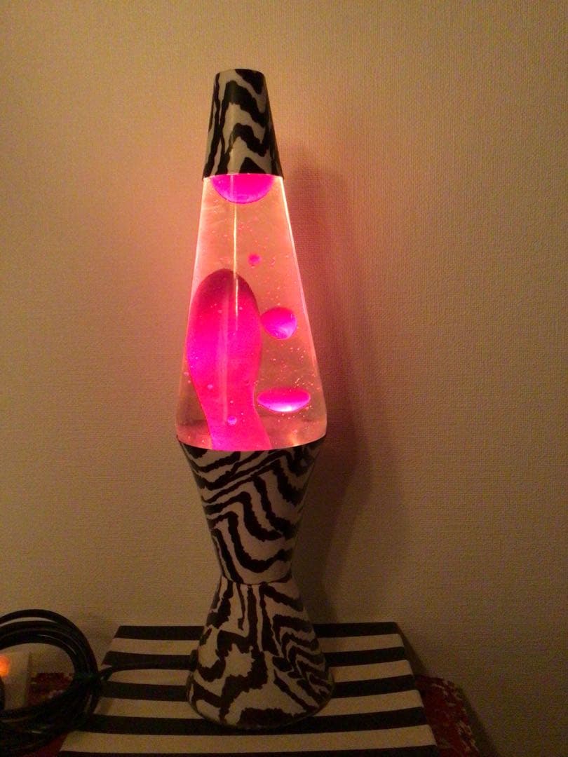 アメリカン雑貨 1990年代 ラバランプ 正規品 溶岩ライト ゼブラ柄 41cm