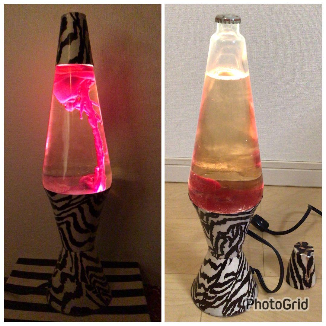 アメリカン雑貨 1990年代 ラバランプ 正規品 溶岩ライト ゼブラ柄 41cm