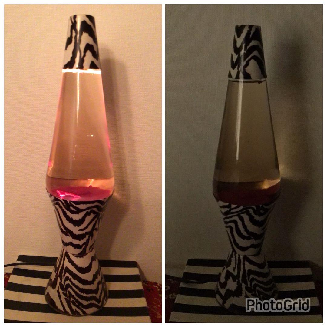 アメリカン雑貨 1990年代 ラバランプ 正規品 溶岩ライト ゼブラ柄 41cm