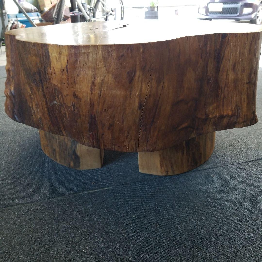 無垢板テーブル　楠の木　極厚　二股　希少！メルカリ頼める便発送❗