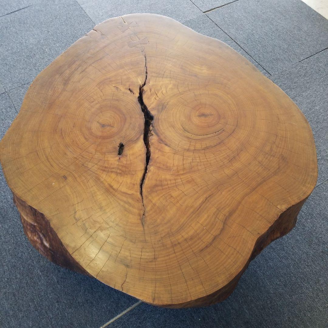 無垢板テーブル　楠の木　極厚　二股　希少！メルカリ頼める便発送❗