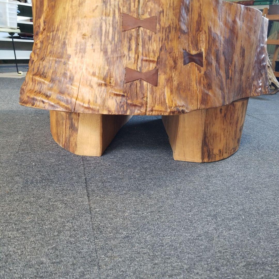無垢板テーブル　楠の木　極厚　二股　希少！メルカリ頼める便発送❗
