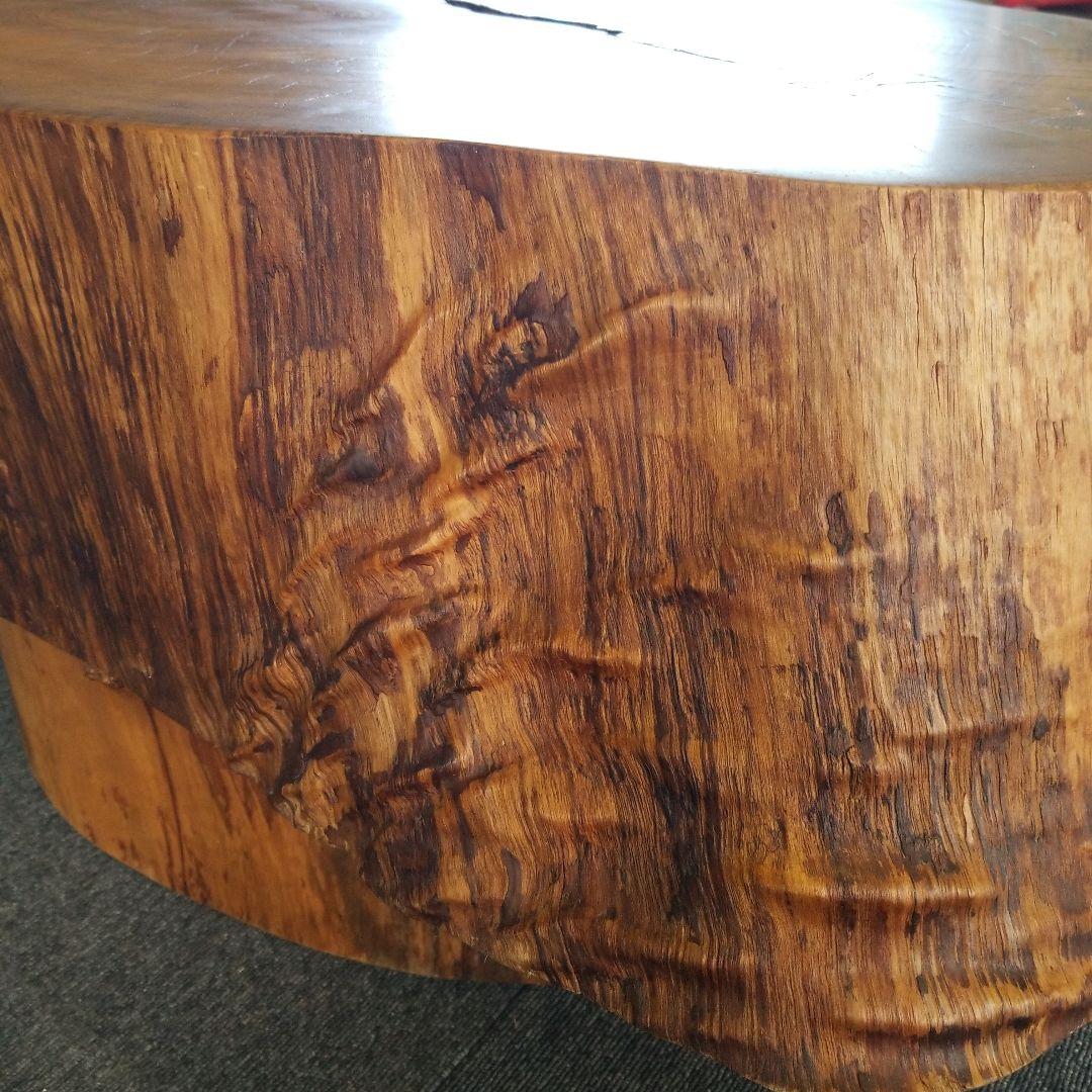 無垢板テーブル　楠の木　極厚　二股　希少！メルカリ頼める便発送❗