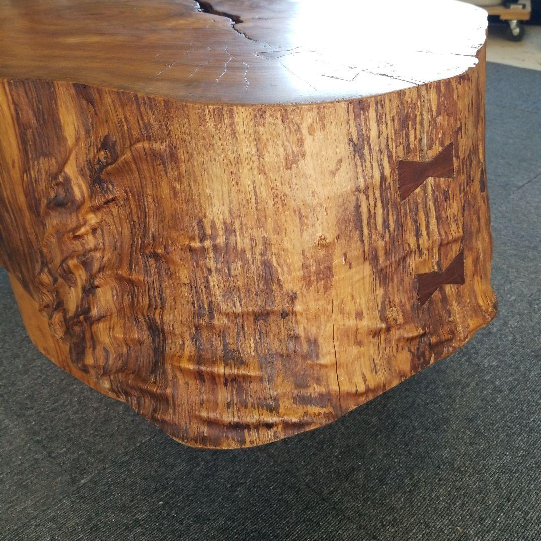 無垢板テーブル　楠の木　極厚　二股　希少！メルカリ頼める便発送❗