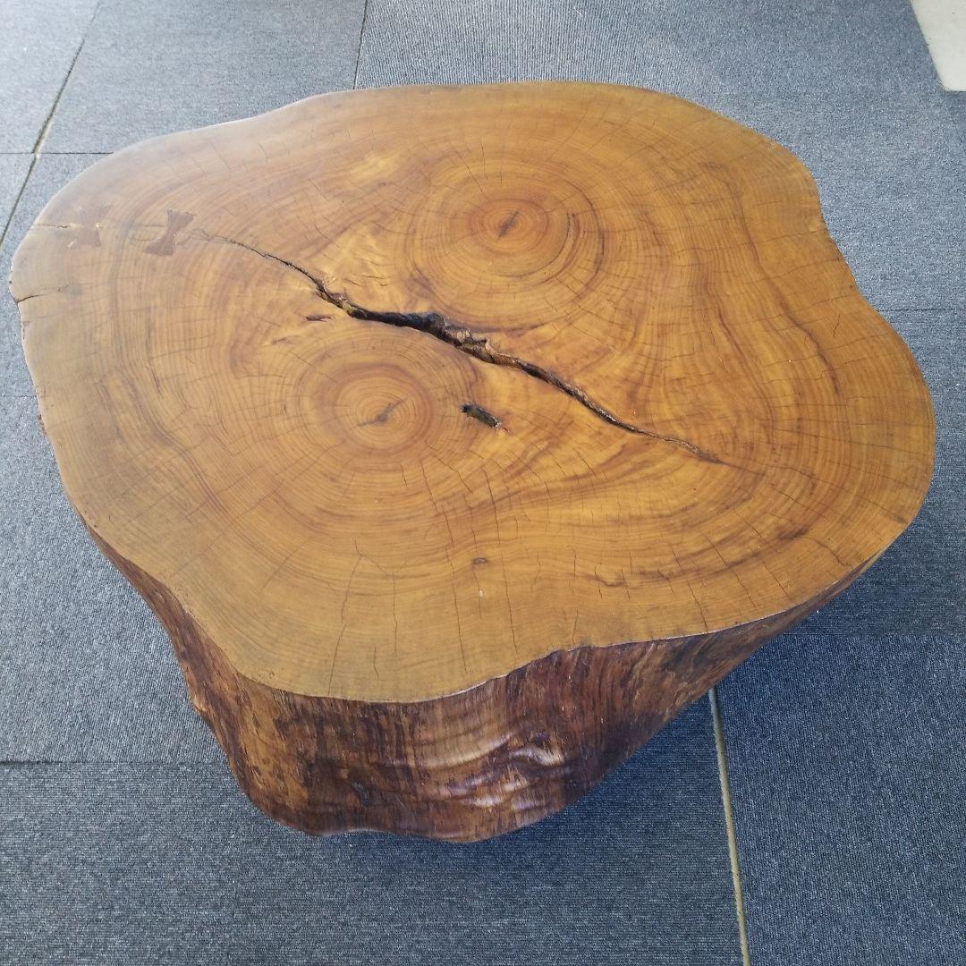 無垢板テーブル　楠の木　極厚　二股　希少！メルカリ頼める便発送❗