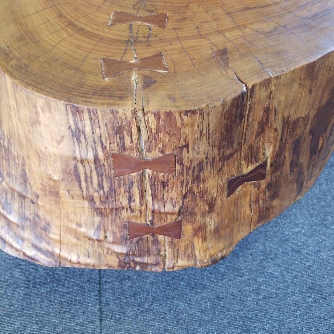 無垢板テーブル　楠の木　極厚　二股　希少！メルカリ頼める便発送❗