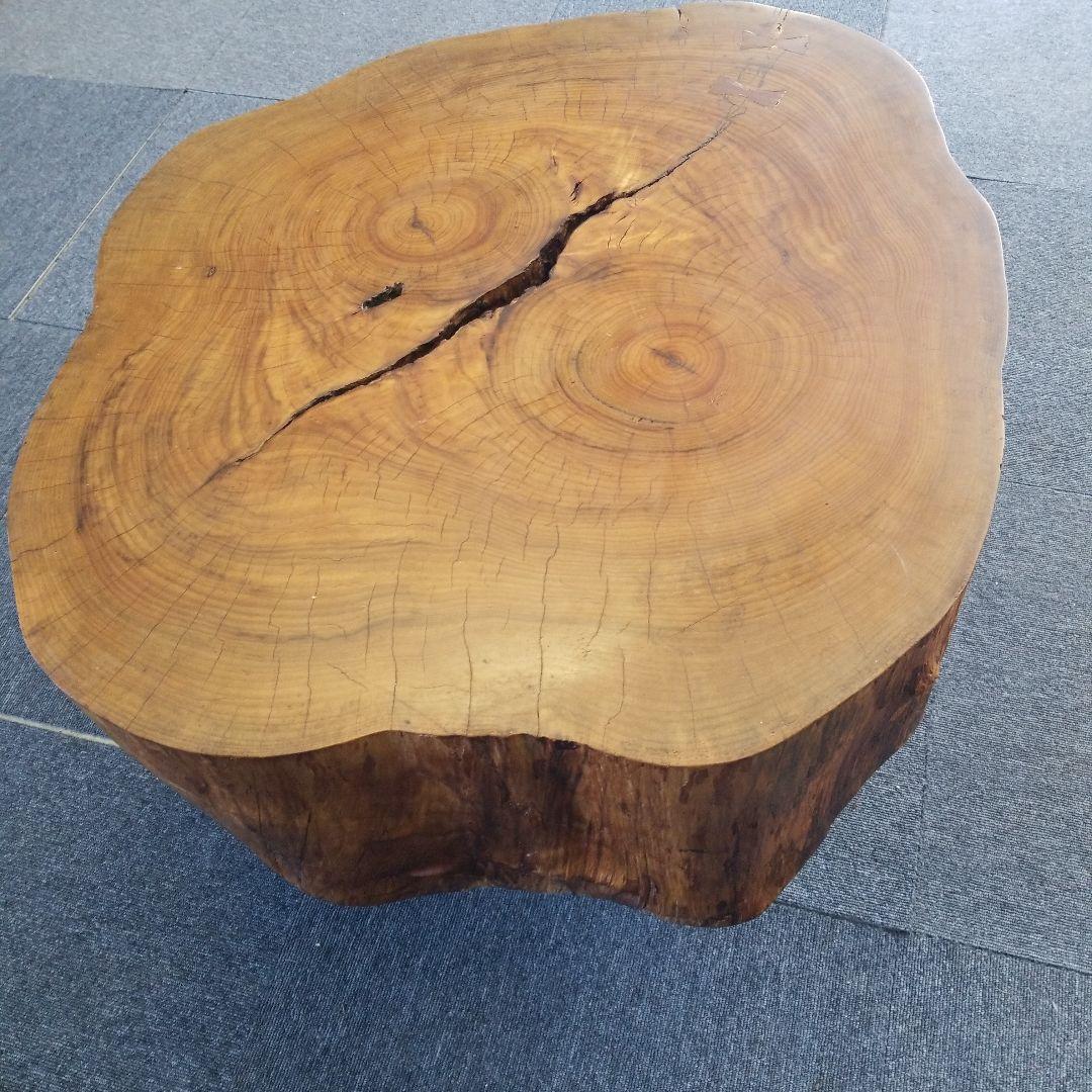 無垢板テーブル　楠の木　極厚　二股　希少！メルカリ頼める便発送❗