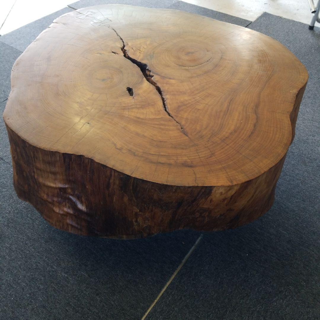 無垢板テーブル　楠の木　極厚　二股　希少！メルカリ頼める便発送❗