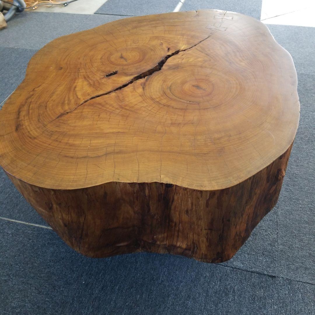 無垢板テーブル　楠の木　極厚　二股　希少！メルカリ頼める便発送❗