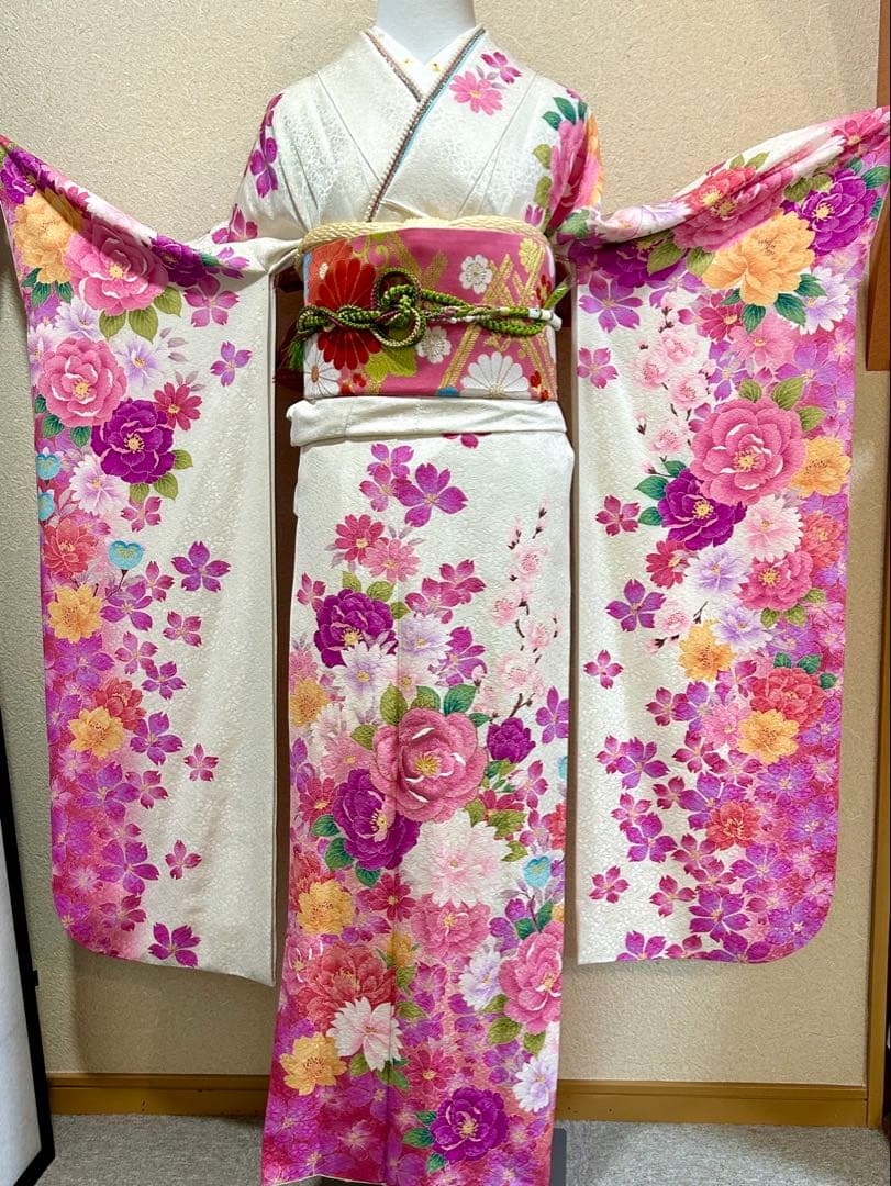 真作】小山春翠/桜花筏下り図/山水図/春景山水図/掛軸/名家伝来/AD-913