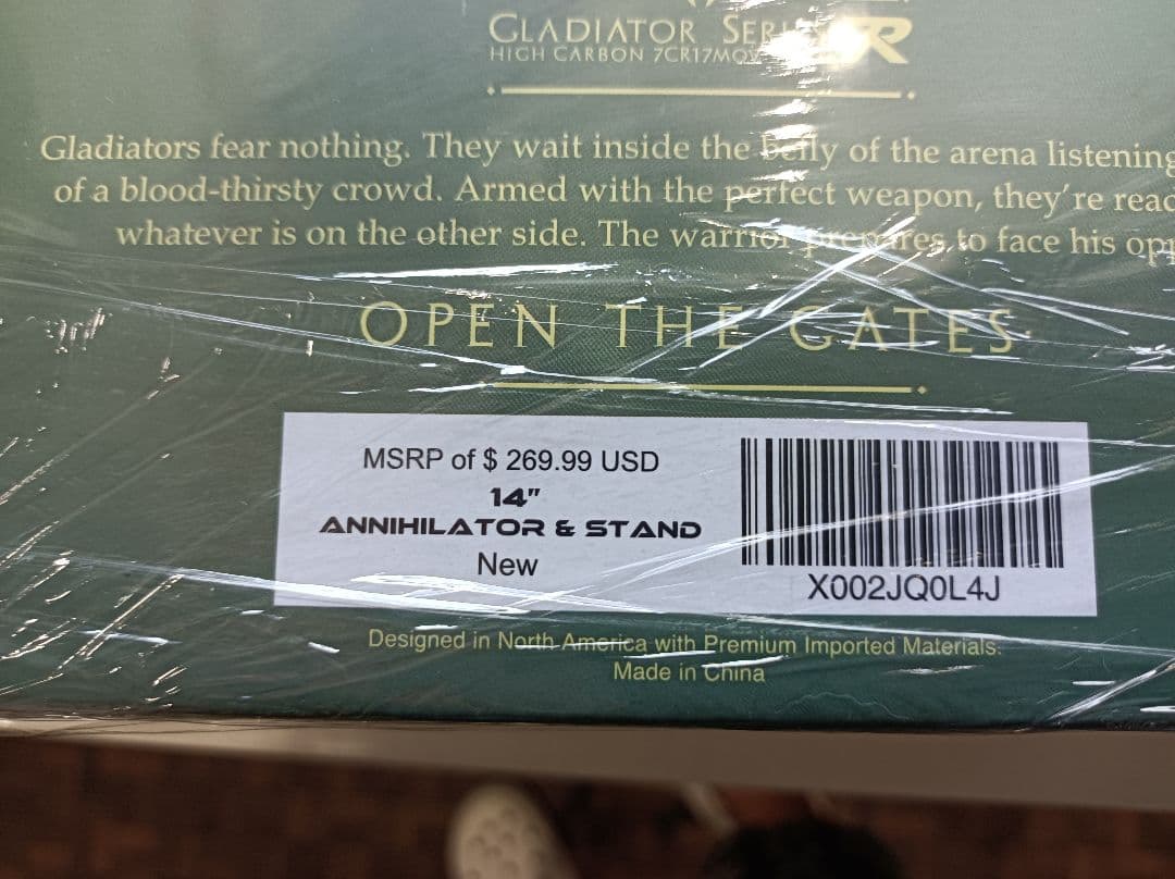 肉切り 包丁 グラディエーターシリーズ 未開封 スタンド付き 14インチ