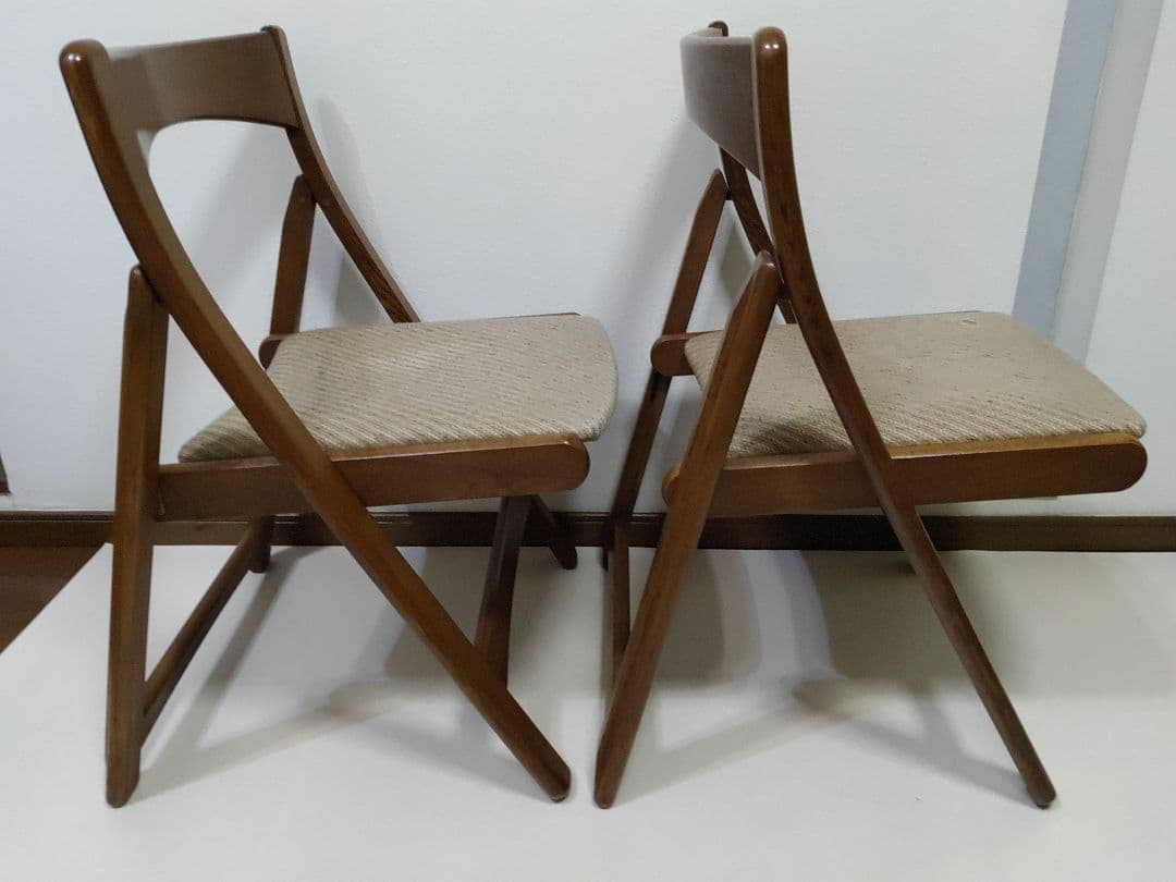 2脚 FUJI 富士木工 フォールディングチェア 折りたたみ椅子 希少 骨董品