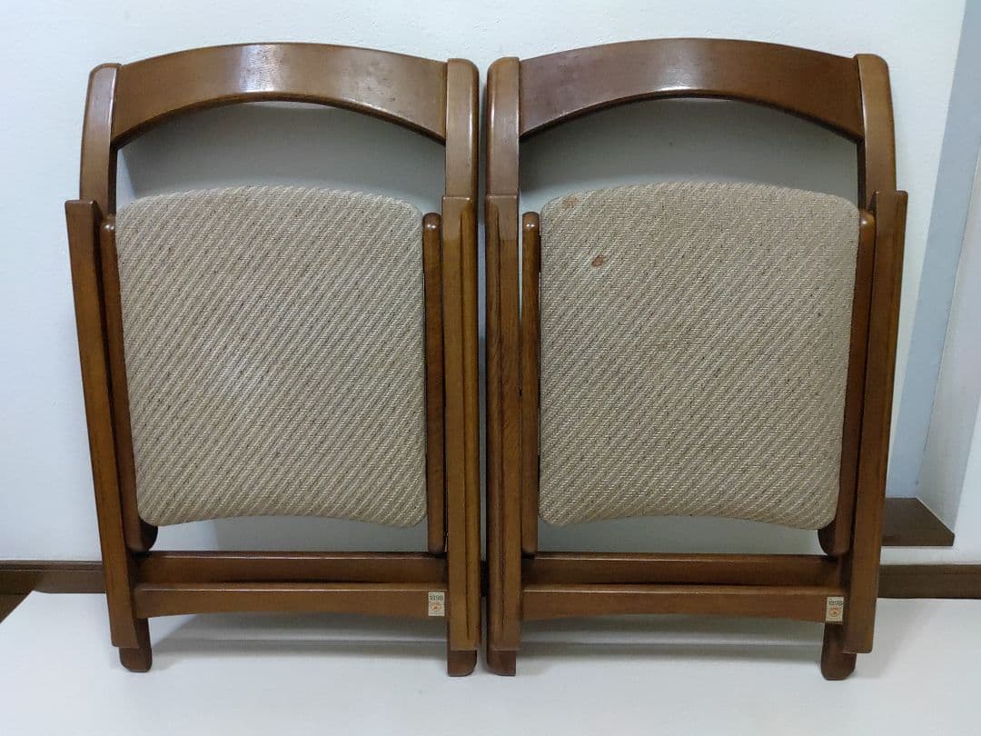 2脚 FUJI 富士木工 フォールディングチェア 折りたたみ椅子 希少 骨董品