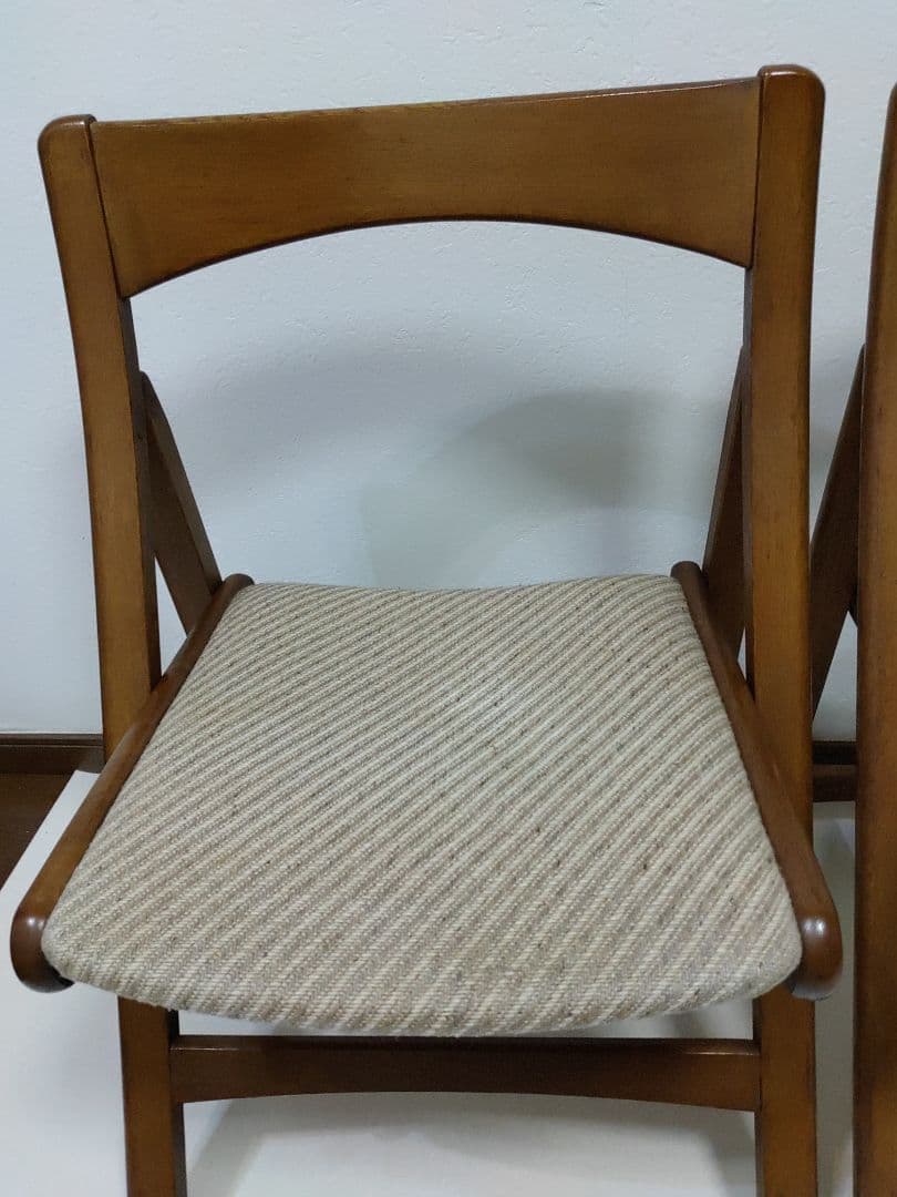 2脚 FUJI 富士木工 フォールディングチェア 折りたたみ椅子 希少 骨董品