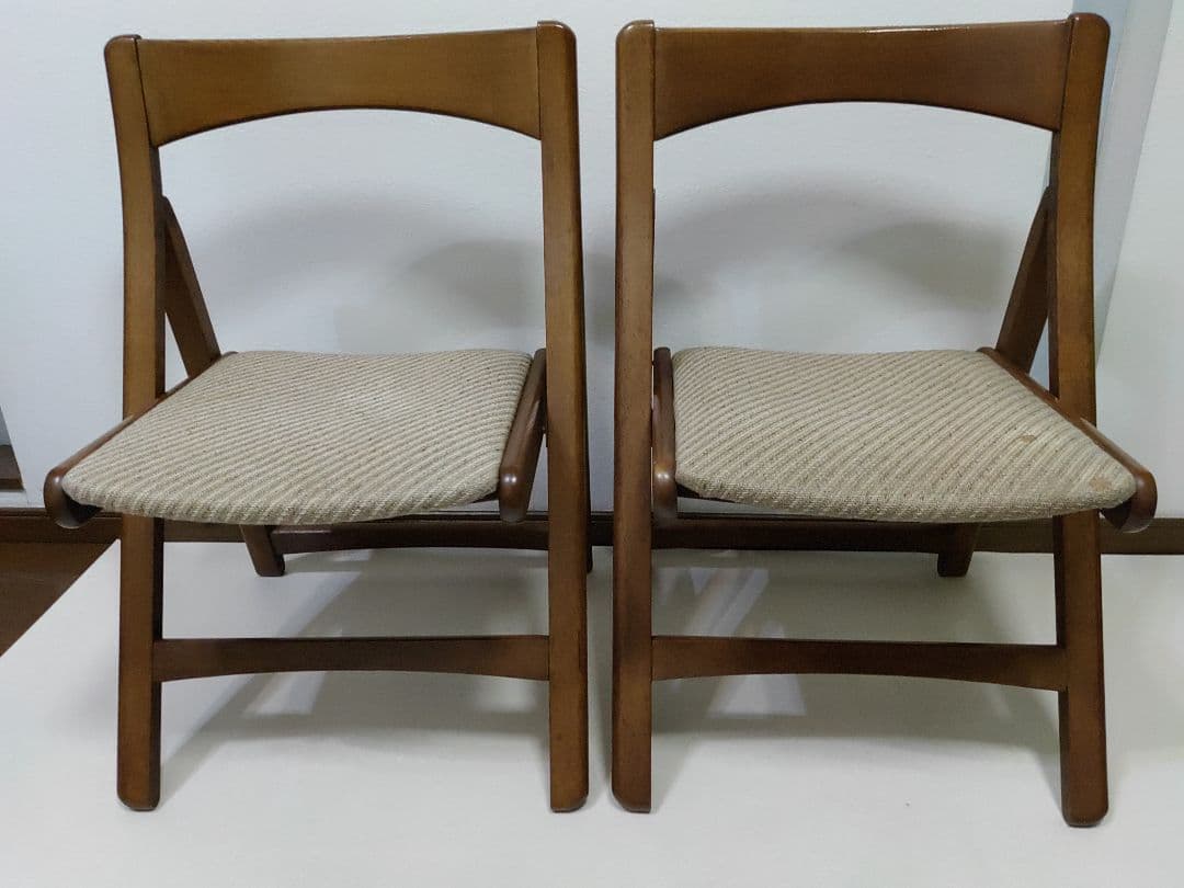 2脚 FUJI 富士木工 フォールディングチェア 折りたたみ椅子 希少 骨董品