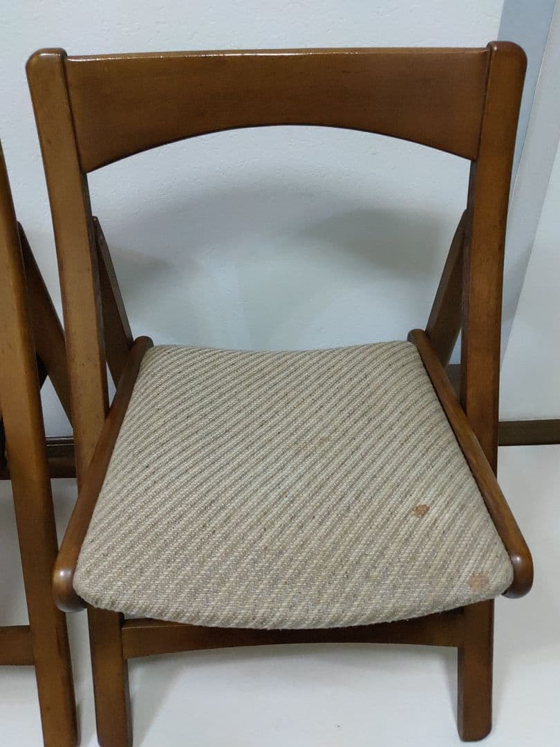 2脚 FUJI 富士木工 フォールディングチェア 折りたたみ椅子 希少 骨董品