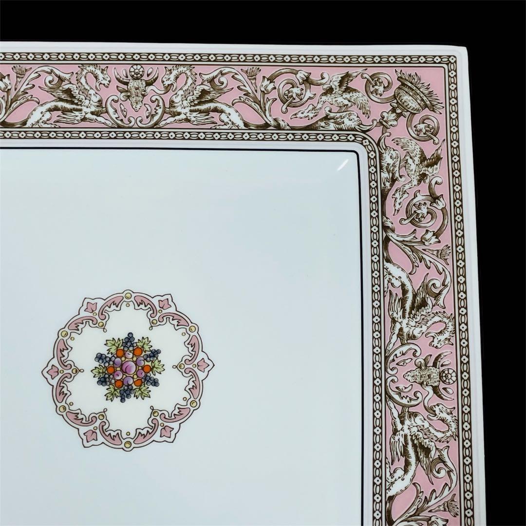 【未使用】ウェッジウッド フロレンティーン ピンク スクエアプレート