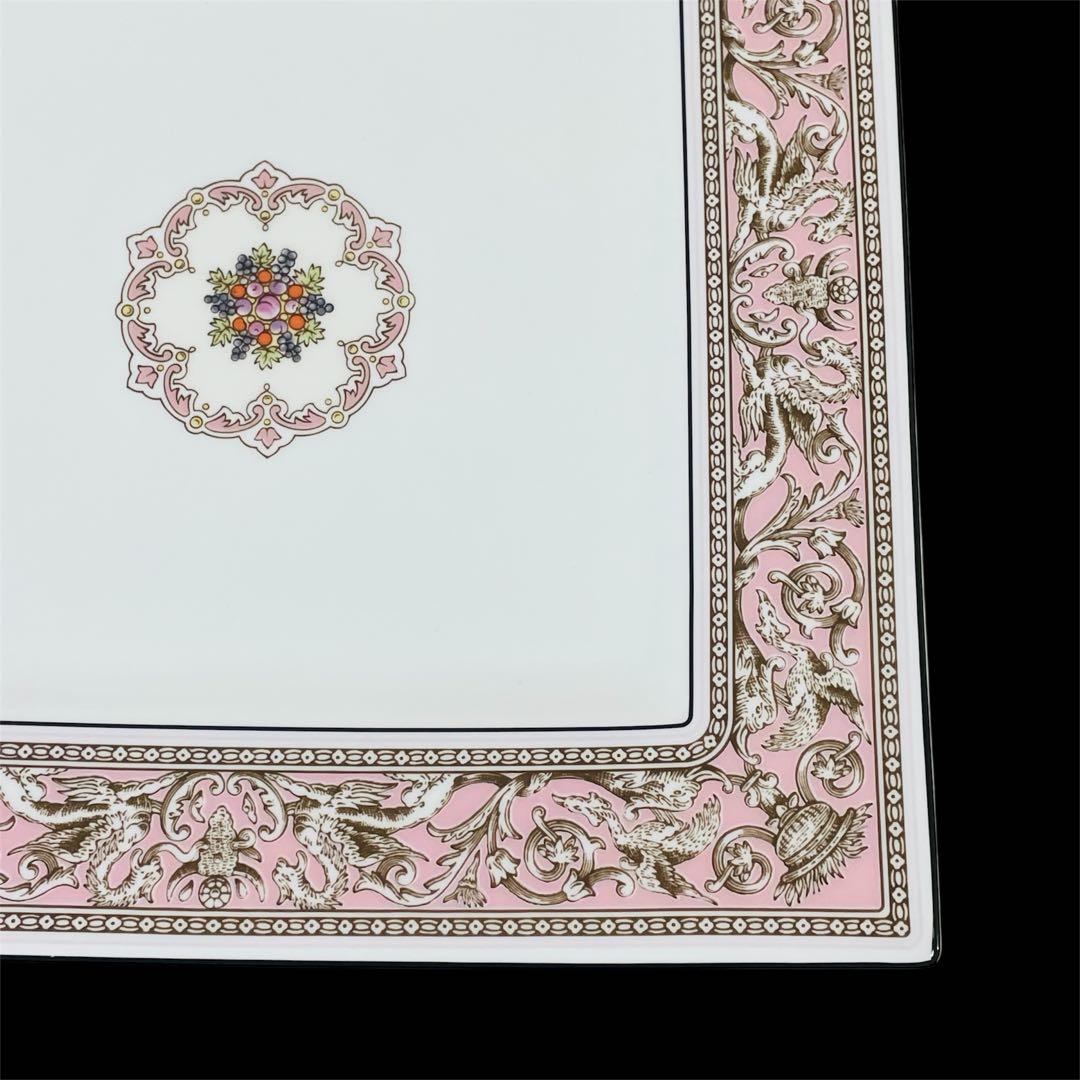 【未使用】ウェッジウッド フロレンティーン ピンク スクエアプレート