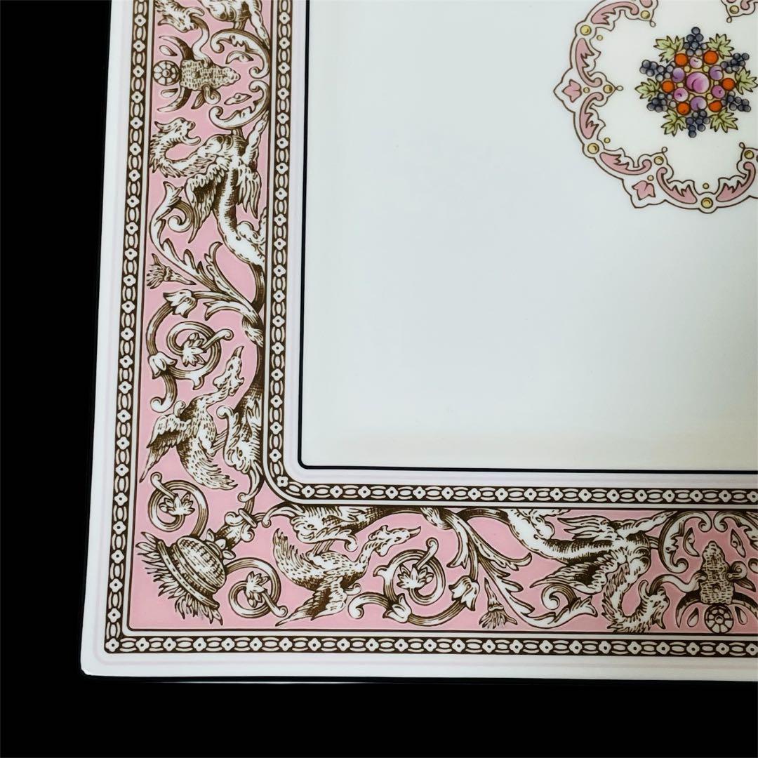 【未使用】ウェッジウッド フロレンティーン ピンク スクエアプレート