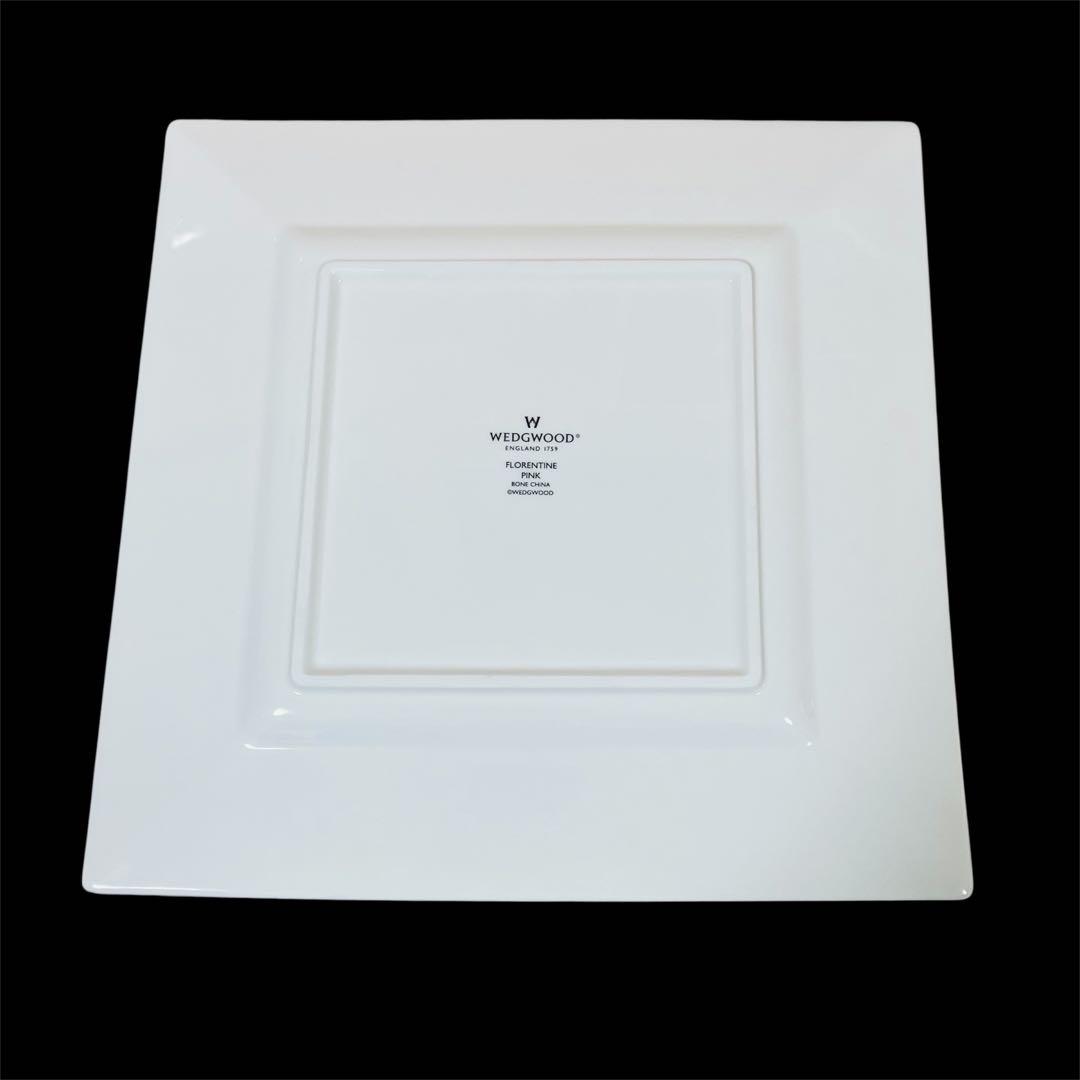 【未使用】ウェッジウッド フロレンティーン ピンク スクエアプレート