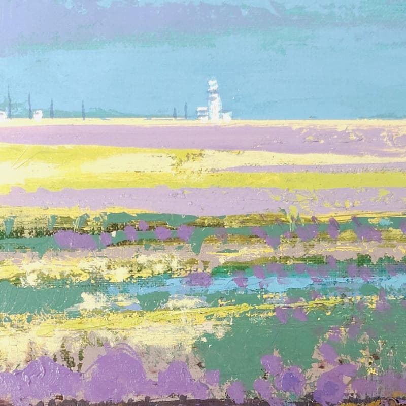 ☆青野昌勝☆「湿原と灯台（仮題）」油絵　F6号