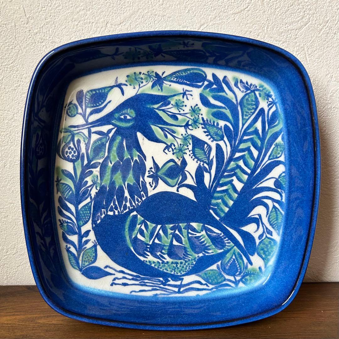 ロイヤルコペンハーゲン テネラ 鳥 スクエアプレート　マリアンヌ・ジョンソン