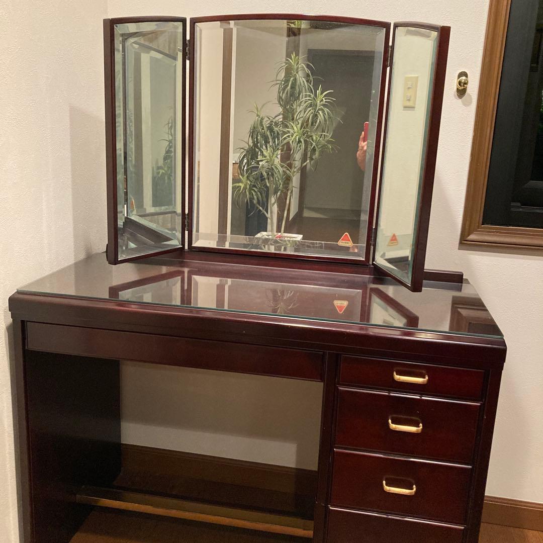 【今月中お値引き価格・希少品】三面鏡ドレッサー・高級漆家具（モリシゲ）&椅子