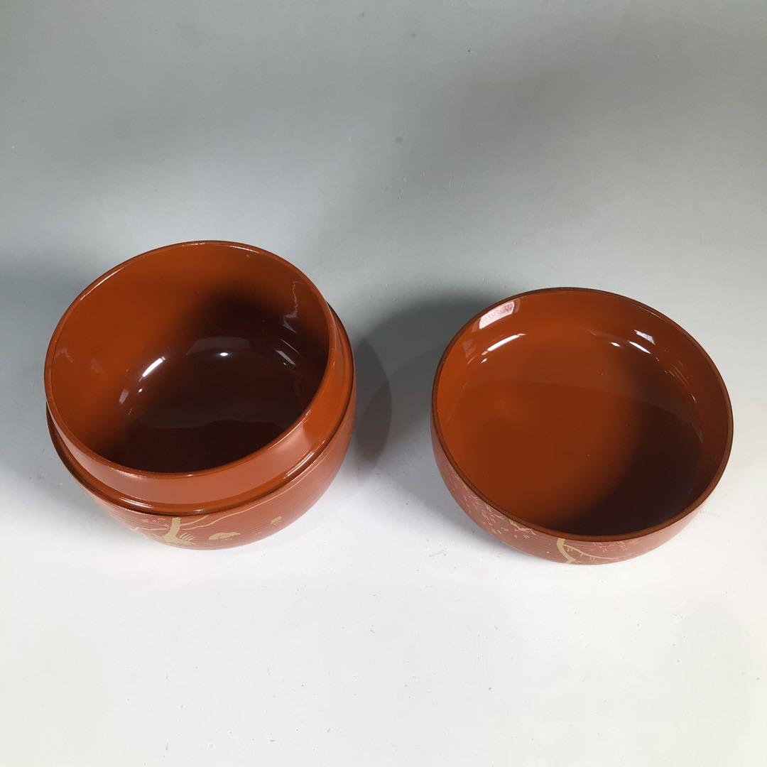 N758 棗 『田中宗凌作』『橘水鳥蒔絵』『白粉解棗』 共箱 茶道具