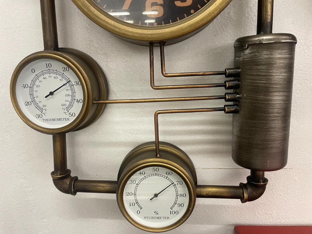 時計 壁掛け時計 掛時計 ウォールクロック インダストリアル ガスパイプ レトロ