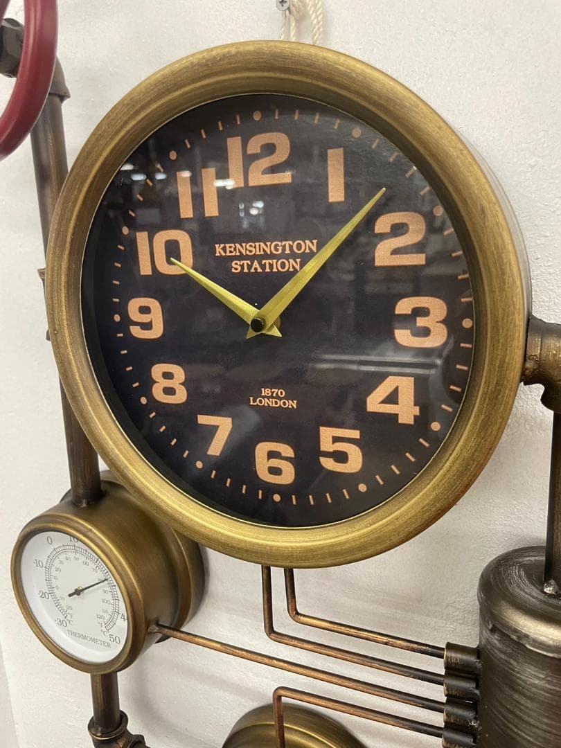 時計 壁掛け時計 掛時計 ウォールクロック インダストリアル ガスパイプ レトロ