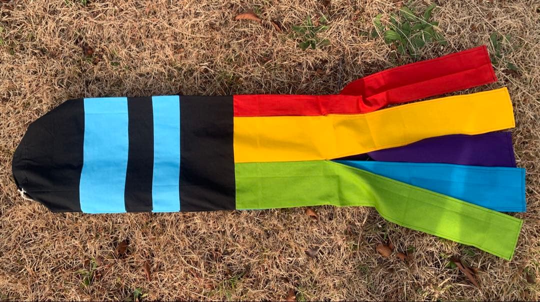 鯉のぼり　手染め　もざいく鯉　1mセット　子鯉　青　鯉のぼり