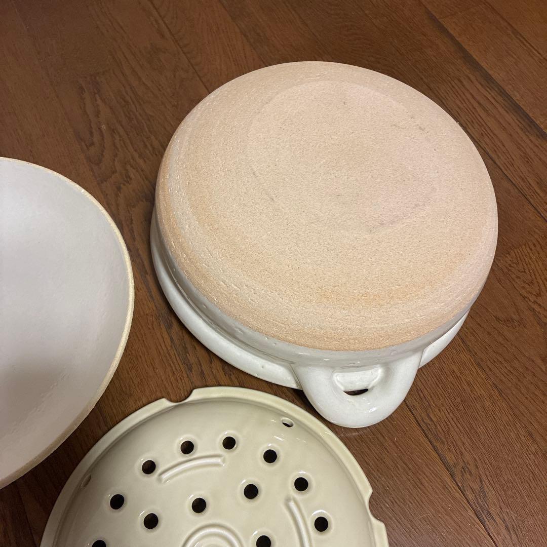 未使用 長谷園　ヘルシー蒸し鍋　大　土鍋　直径約30㎝　伊賀焼