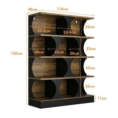 最終価格✨木製オープンラック 110×150 大容量4段収納棚 北欧風 組立式