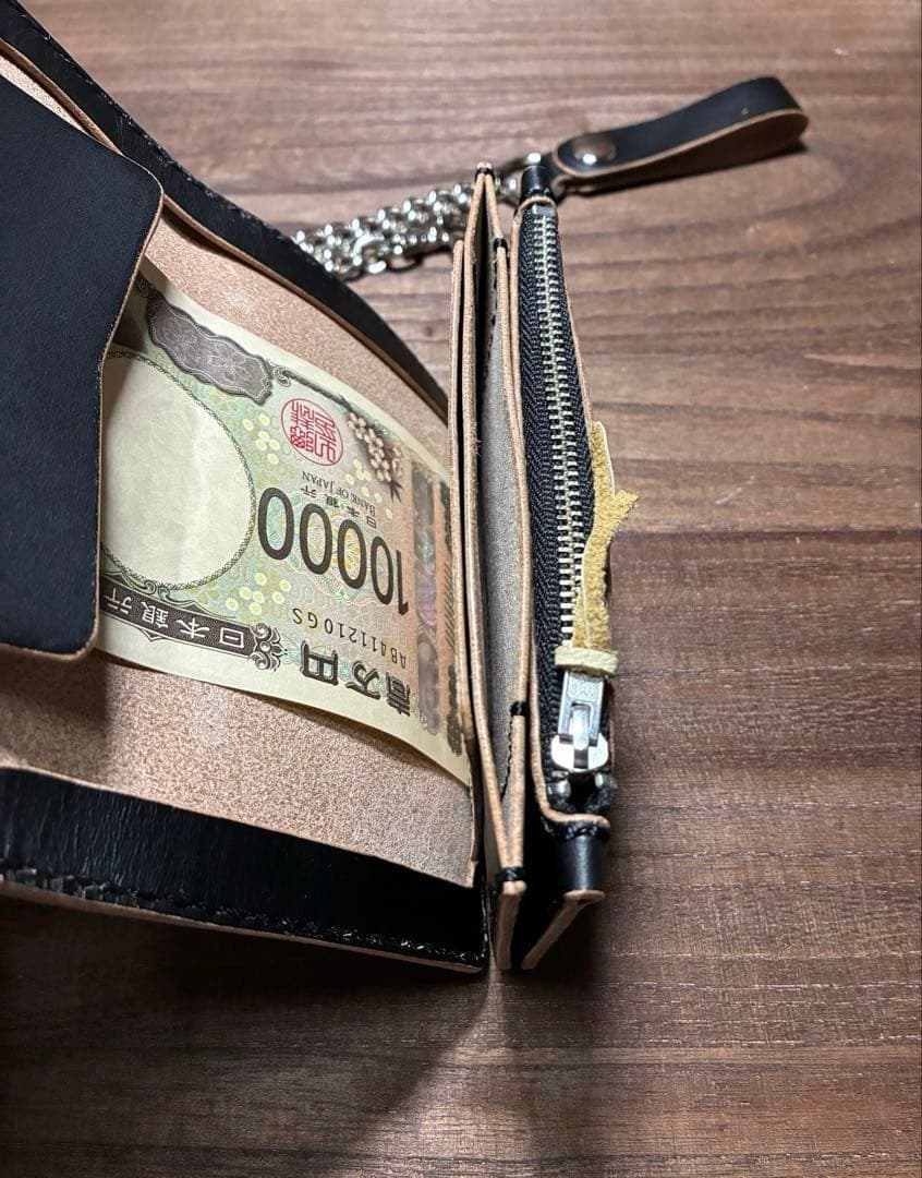 牛革本革ミドルトラッカーウォレット