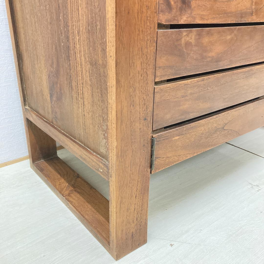 木製　キャビネット　サイドボード　収納　天然木