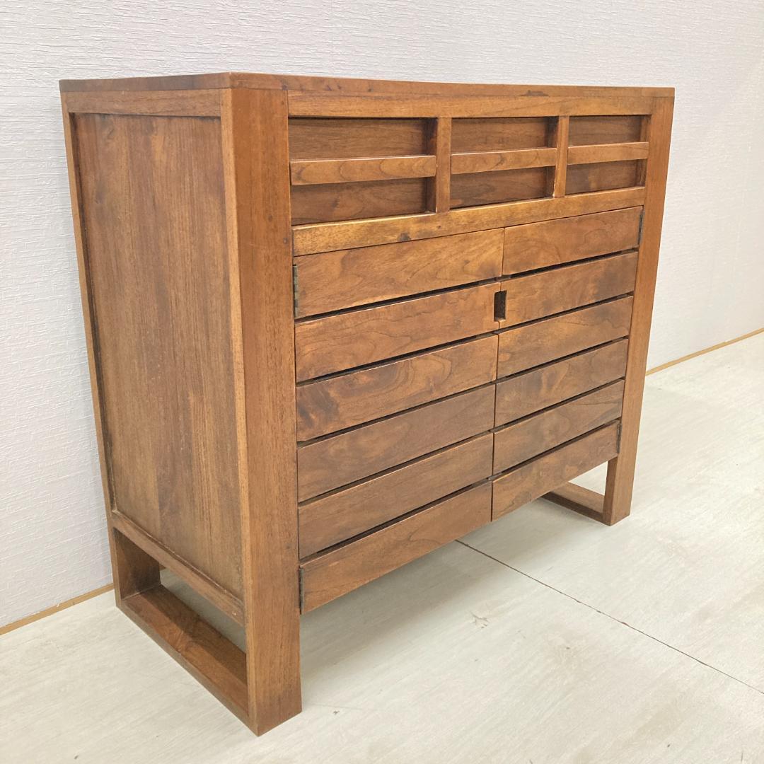 木製　キャビネット　サイドボード　収納　天然木
