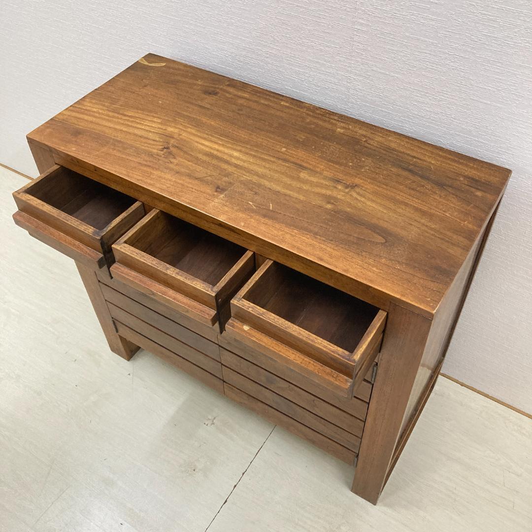 木製　キャビネット　サイドボード　収納　天然木