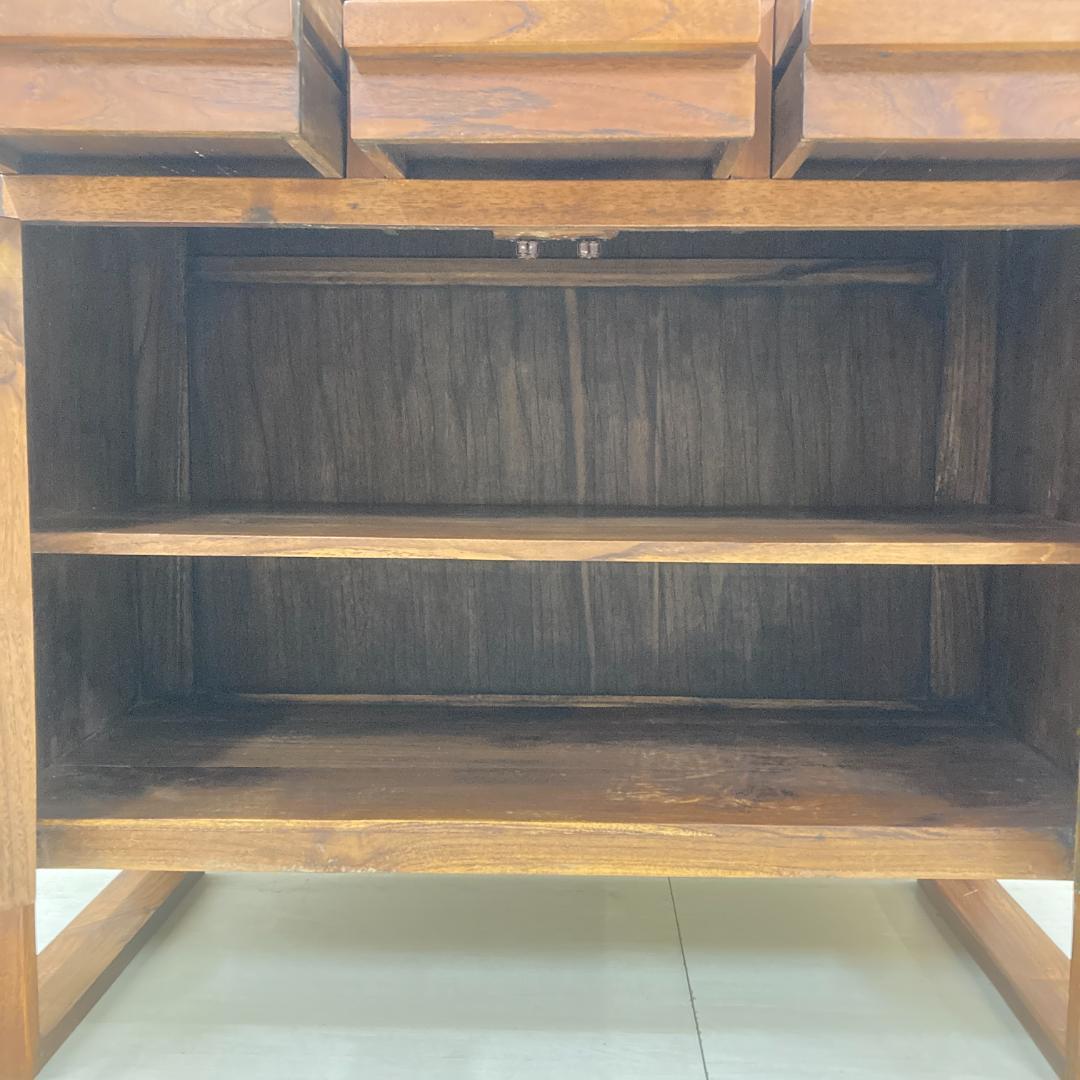 木製　キャビネット　サイドボード　収納　天然木