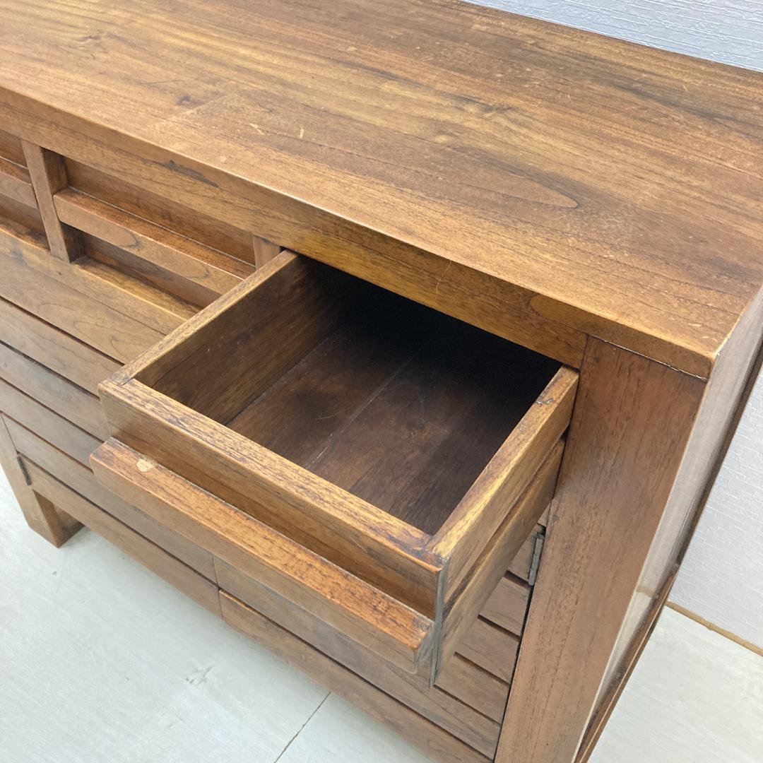 木製　キャビネット　サイドボード　収納　天然木