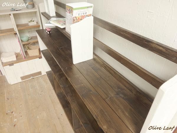 サイズ、デザインオーダー可！超ワイドラックＷ130●シャビーエスプレッソ受注製作