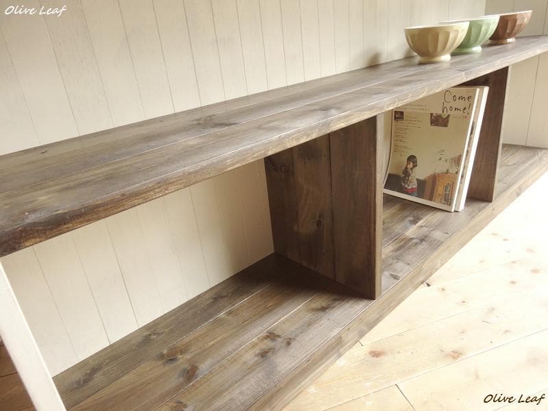 サイズ、デザインオーダー可！超ワイドラックＷ130●シャビーエスプレッソ受注製作