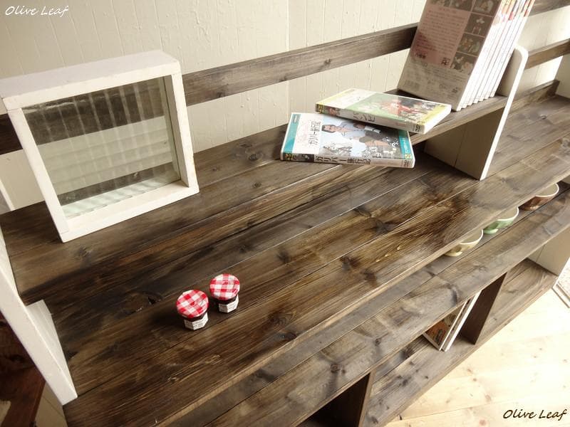 サイズ、デザインオーダー可！超ワイドラックＷ130●シャビーエスプレッソ受注製作