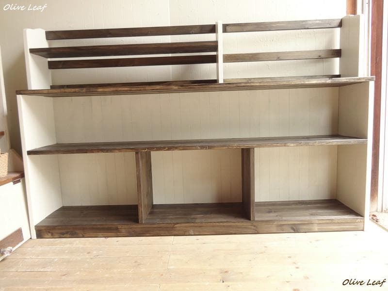 サイズ、デザインオーダー可！超ワイドラックＷ130●シャビーエスプレッソ受注製作